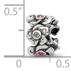 Sterling Silver Reflections Crystals Cherry Blossoms Bead