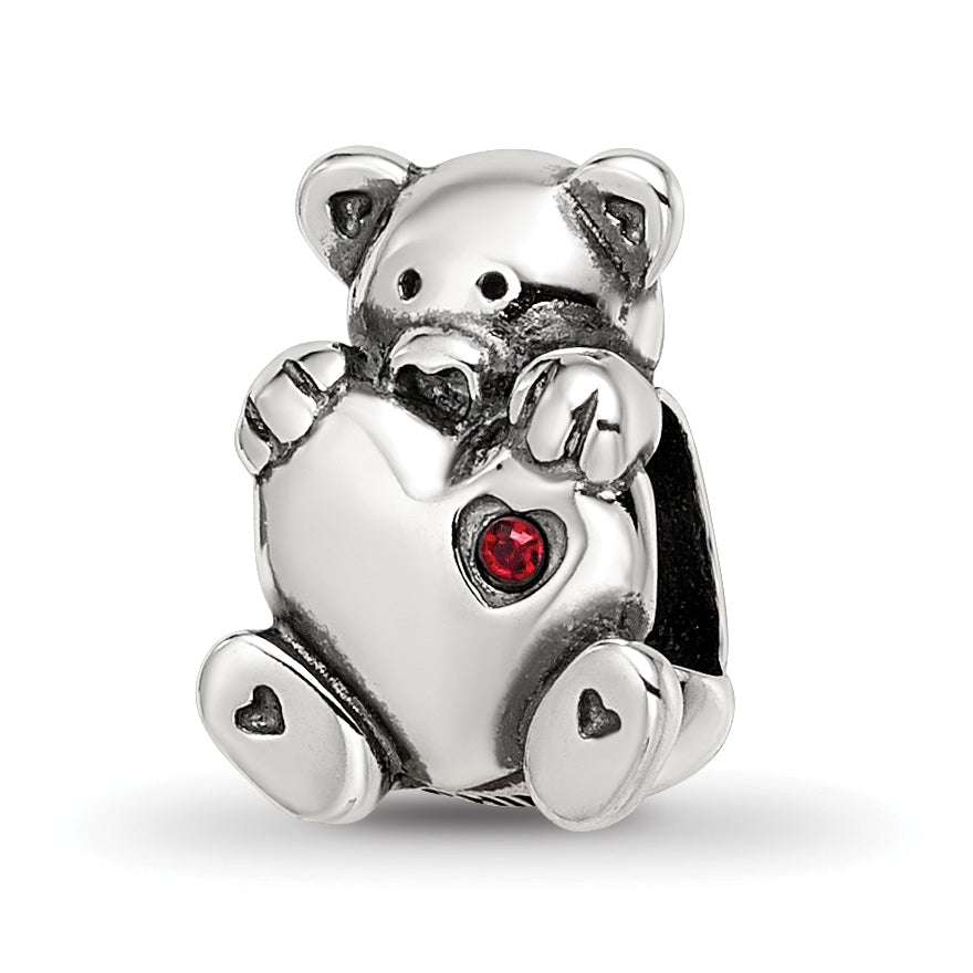 Sterling Silver Reflections Crystals Teddy Bear Bead