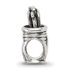 Sterling Silver 925 Antiqued Golf Bag Bead Solid Casted for Charm Bracelet