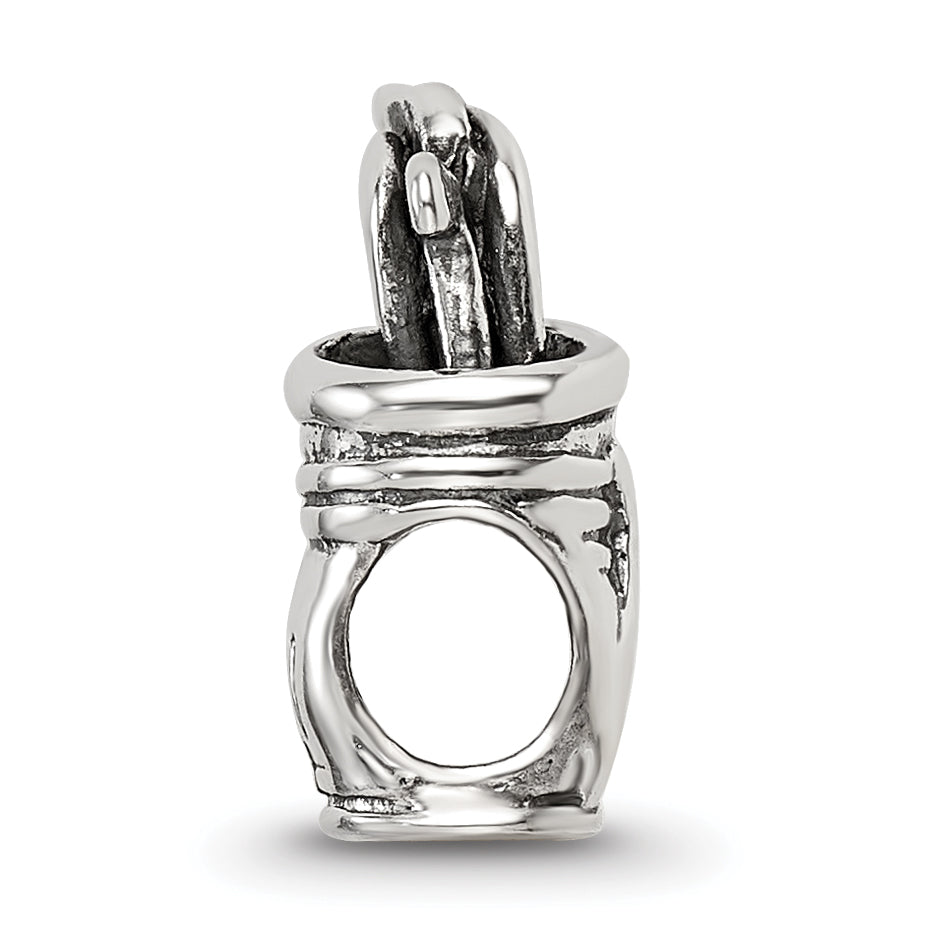Sterling Silver 925 Antiqued Golf Bag Bead Solid Casted for Charm Bracelet
