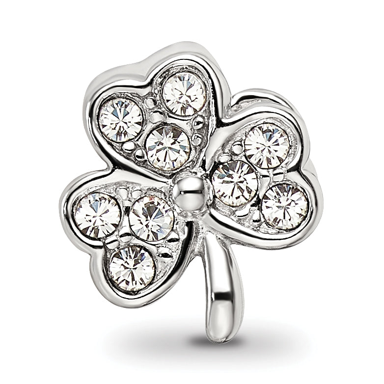 Sterling Silver Reflections Enameled Crystal Shamrock Bead