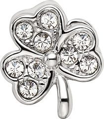 Sterling Silver Reflections Enameled Crystal Shamrock Bead