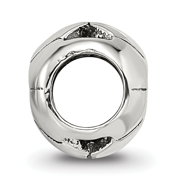 Sterling Silver 925 Antiqued Soccer Ball Bead Solid Cast for Charm Bracelets