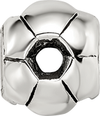 Sterling Silver 925 Antiqued Soccer Ball Bead Solid Cast for Charm Bracelets