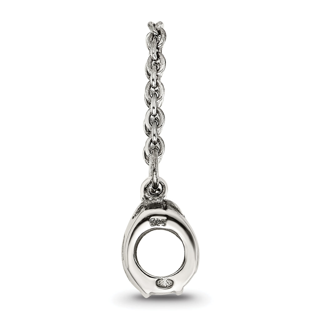Sterling Silver 925 Handbag Themed Bead with Antiqued Finish