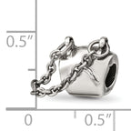Sterling Silver 925 Handbag Themed Bead with Antiqued Finish