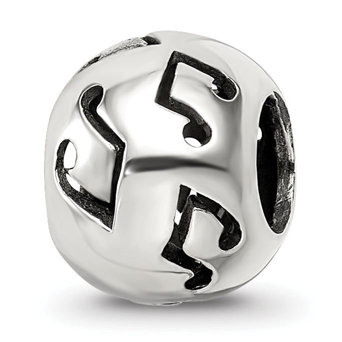 Sterling Silver Reflections Cutout Music Note Bead