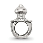 Sterling Silver 925 Love Perfume Bottle Bead with Antiqued Finish