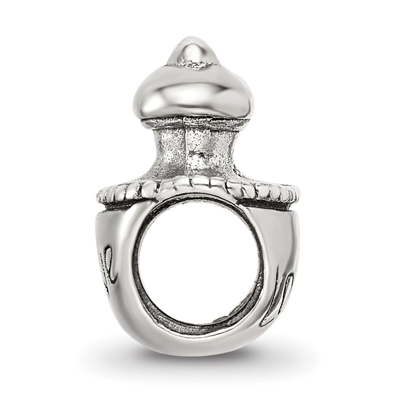 Sterling Silver 925 Love Perfume Bottle Bead with Antiqued Finish