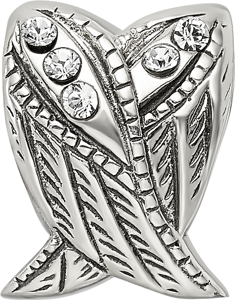 Sterling Silver Reflections Preciosa Crystal Wings Bead