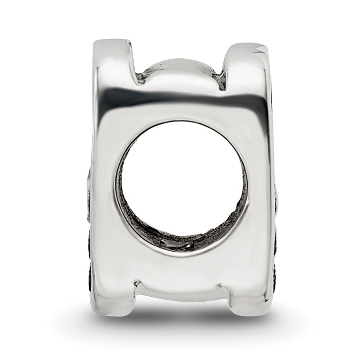 Sterling Silver 925 Antiqued Cell Phone Bead with Solid Casted Design