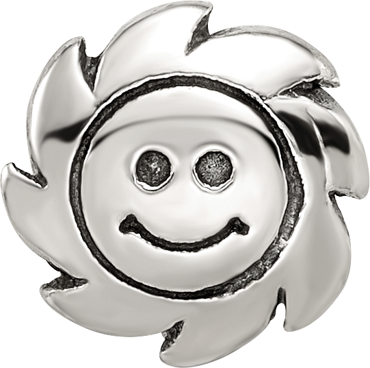 Sterling Silver Reflections Smiling Sun Bead