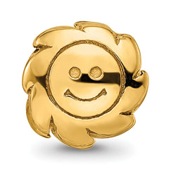 Sterling Silver Gold-plated Reflections Smiling Sun Bead