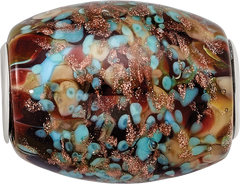 Ster.Silver Reflections Multi-color Glitter Desert Sunset Fenton Glass Bead