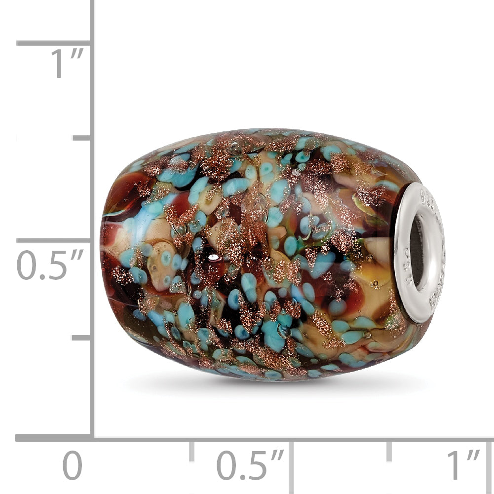 Ster.Silver Reflections Multi-color Glitter Desert Sunset Fenton Glass Bead