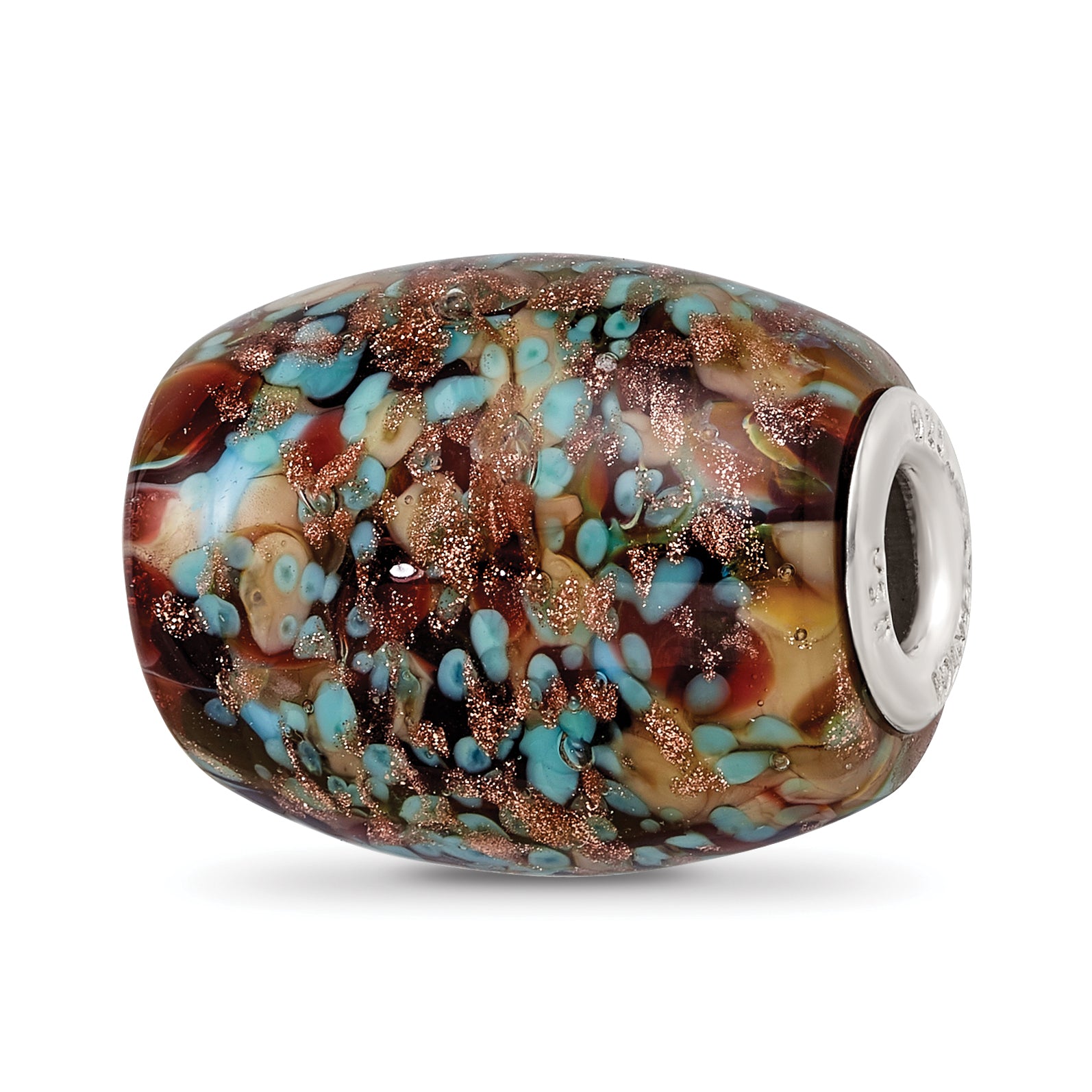 Ster.Silver Reflections Multi-color Glitter Desert Sunset Fenton Glass Bead