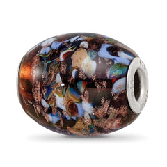 Ster.Silver Reflections Multi-color Glitter Country Girl Fenton Glass Bead