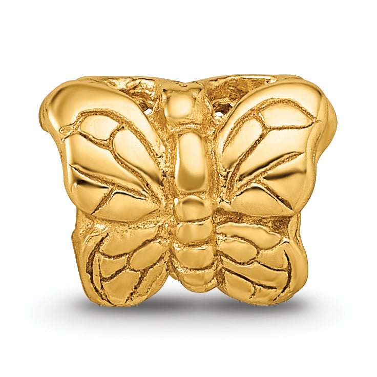 Sterling Silver Gold-plated Reflections Butterfly Bead