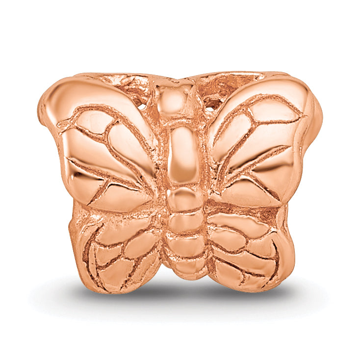 Sterling Silver Reflections Rose Gold-plated Butterfly Bead