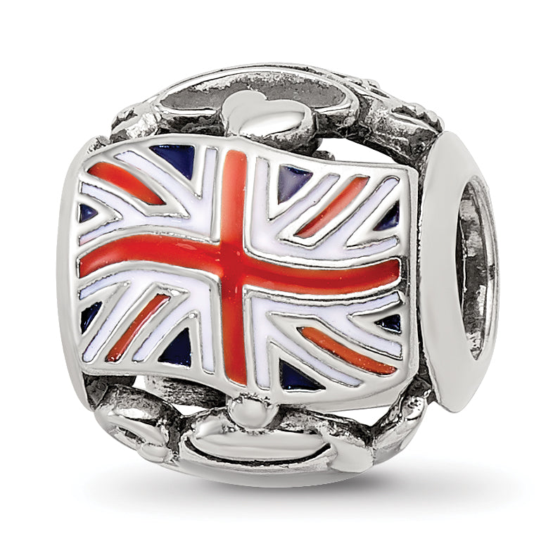 Sterling Silver Reflections Enameled England Theme Bead