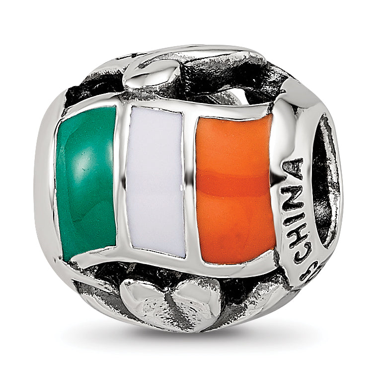 Sterling Silver Reflections Enameled Ireland Theme Bead