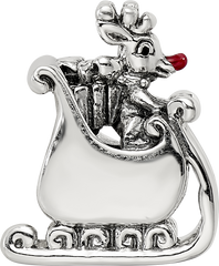 Sterling Silver Reflections Enameled Rudolph in Sleigh Bead