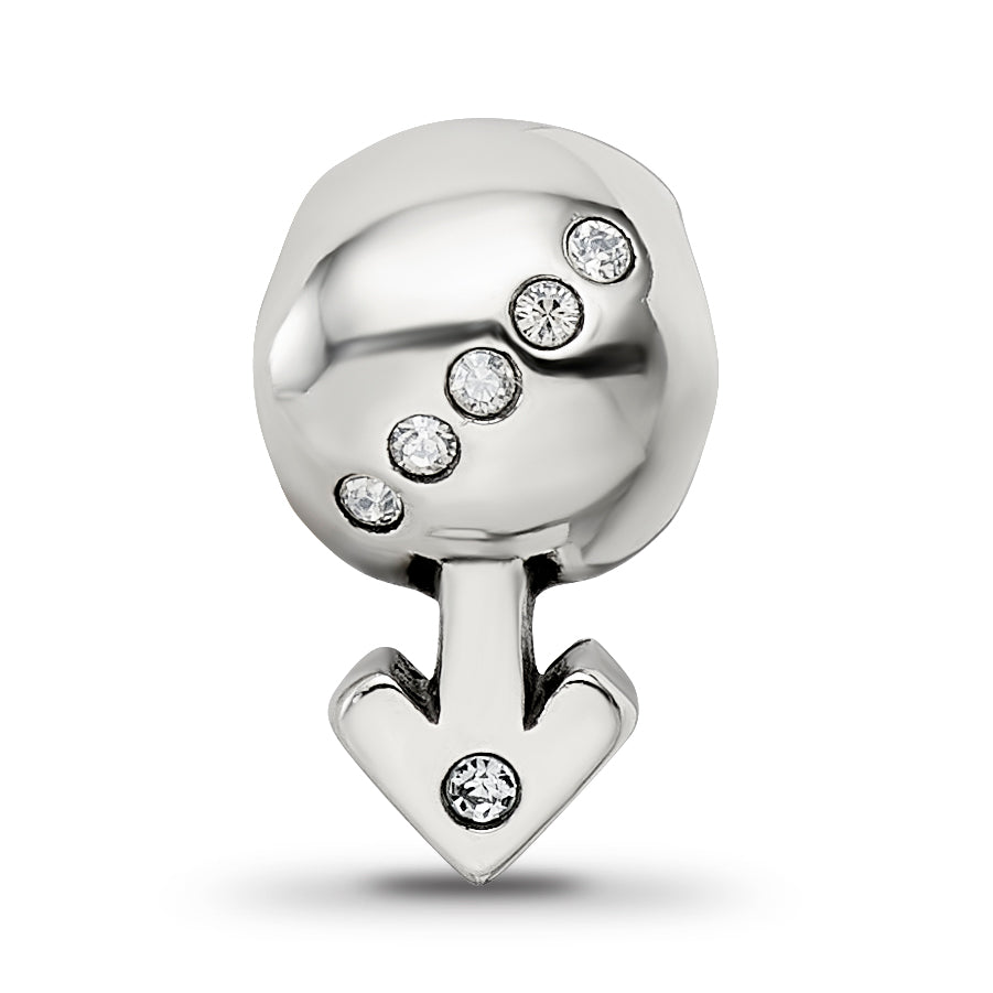 Sterling Silver Reflections Crystals Boy Symbol Bead