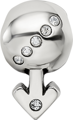 Sterling Silver Reflections Crystals Boy Symbol Bead