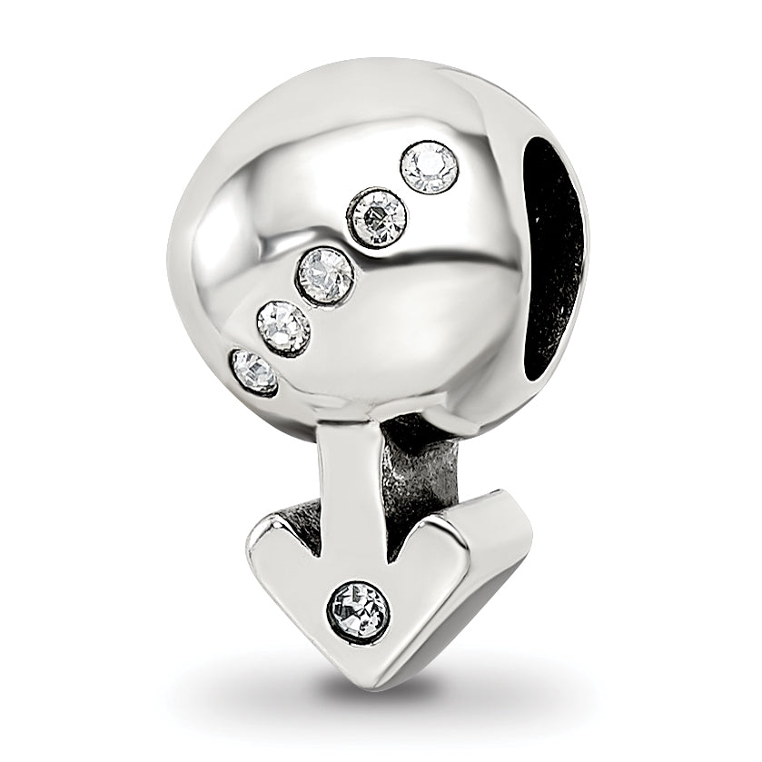 Sterling Silver Reflections Crystals Boy Symbol Bead