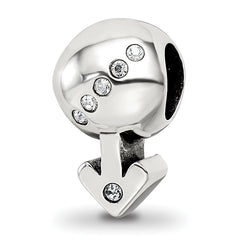 Sterling Silver Reflections Crystals Boy Symbol Bead