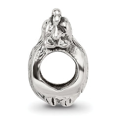 Sterling Silver 925 Chicken Bead with Antiqued Solid Design