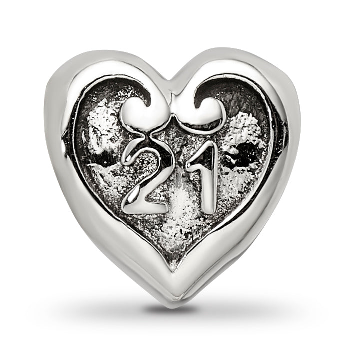 Sterling Silver Reflections 21 Heart Bead