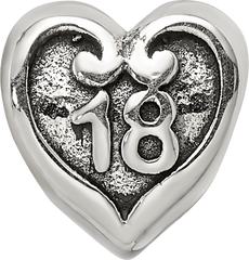 Sterling Silver Reflections 18 Heart Bead