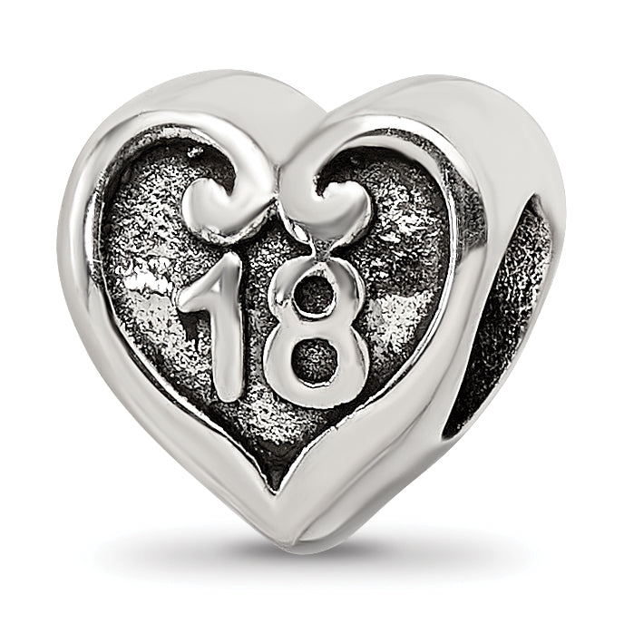 Sterling Silver Reflections 18 Heart Bead