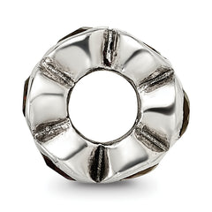 Sterling Silver Reflections Bead with Red CZ Antique Finish