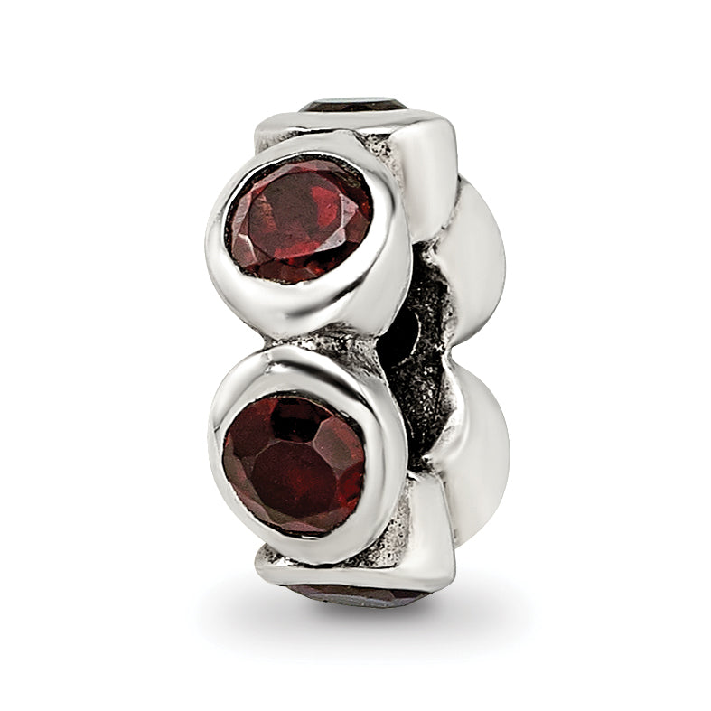 Sterling Silver Reflections Red CZ Bead