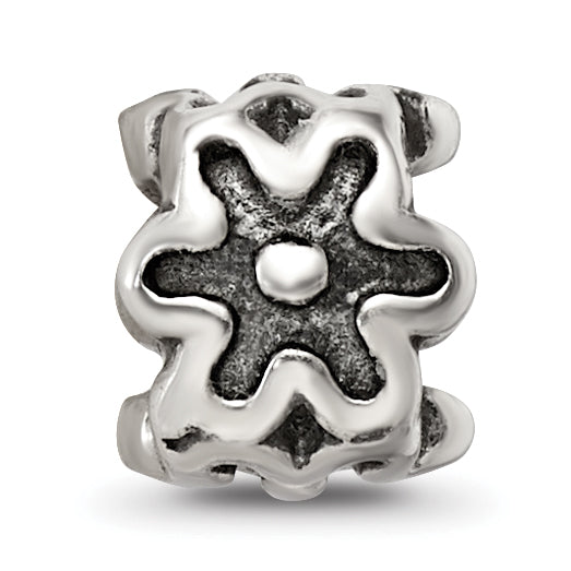 Sterling Silver Reflections Antiqued Flower Kids Bead