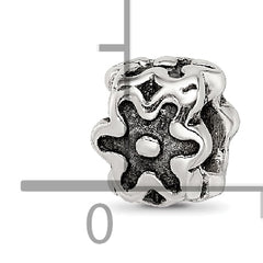 Sterling Silver Reflections Antiqued Flower Kids Bead