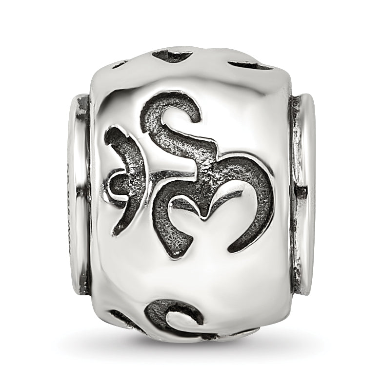 Sterling Silver Reflections Antiqued Om Bead