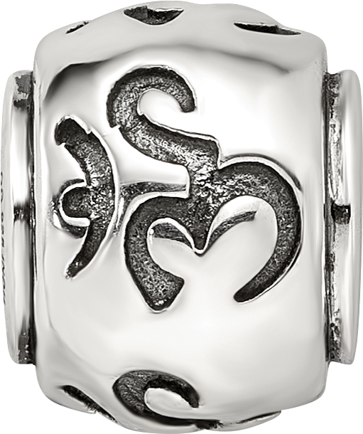 Sterling Silver Reflections Antiqued Om Bead