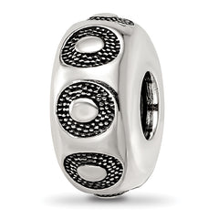 Sterling Silver Reflections Antiqued Circle Pattern Bead