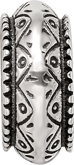 Sterling Silver Reflections Antiqued Aztec Pattern Bead