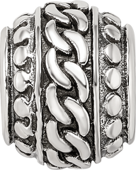 Sterling Silver Reflections Antiqued Large Chain Pattern Bead