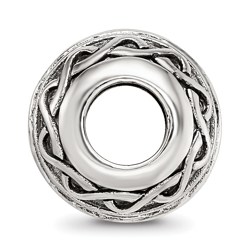 Sterling Silver Reflections Antiqued Pattern Bead