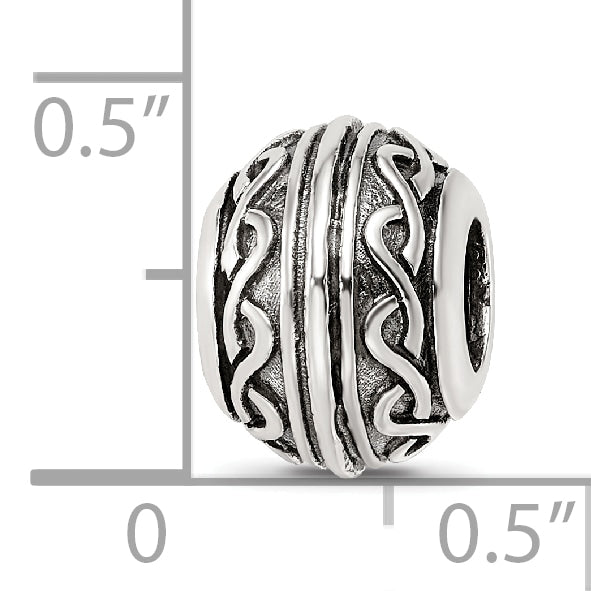 Sterling Silver Reflections Antiqued Pattern Bead
