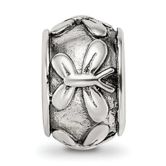 Sterling Silver Reflections Antiqued Butterfly Pattern Bead