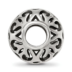 Sterling Silver Reflections Antiqued Hollow Pattern Bead