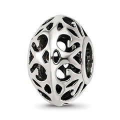 Sterling Silver Reflections Antiqued Hollow Pattern Bead