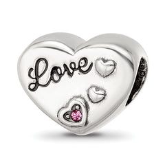 SS Reflections Antiqued Crystals Enamel Heart Bead