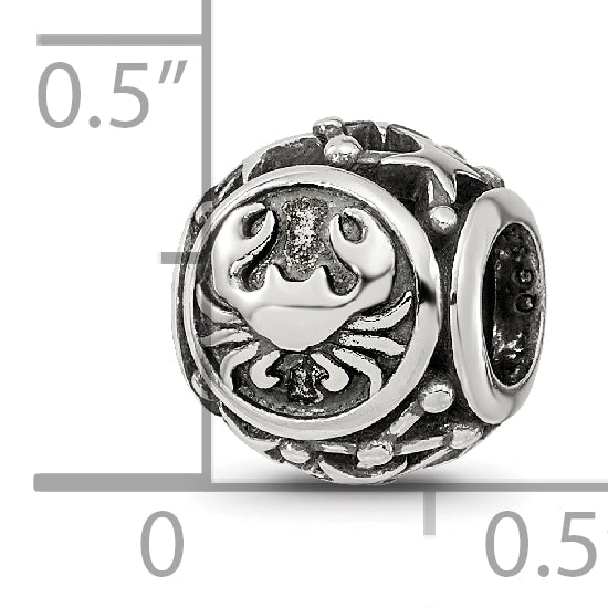 Sterling Silver Reflections Antiqued Zodiac Cancer Bead